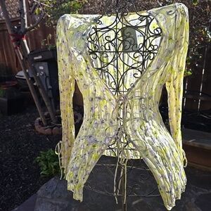 Floral Yellow and Purple Blouse